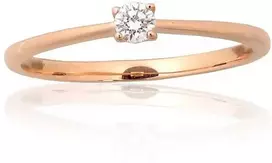 Auksinis žiedas - 16.5 - 1.12 g. - Briliantai (0,097Ct)
