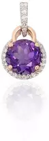 Auksinis pakabukas - 1.04 g. - 16 mm. - Briliantai (0,098Ct), Ametistas