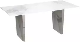 Stalas, Modig, 200 cm, Sidabrinė, Balta