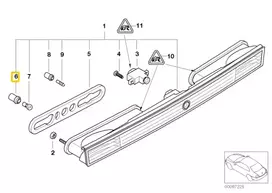 NAUJAS ORIGINALUS BMW E65 E66 E67 ŽIBINTŲ LAIKIKLIS, REGISTRACIJOS PLOKŠTELĖS ŠVIESA 63216916472