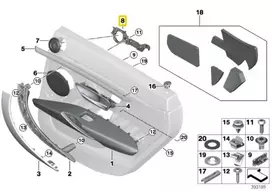 Originalus BMW F36 Gran Coupé Adapterių durų apdailos panelės dešinė OEM 51447342190