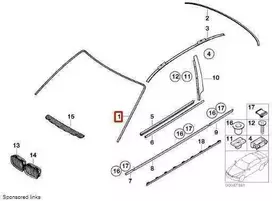 BMW 3 serijos E46 kompaktiškas priekinio stiklo apdailos rėmelis originalus 51318252386