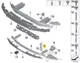 Naujas originalus BMW 5 6 7 serijos priekinis bamperis vertikalus sujungimas kairysis 7357179 OEM