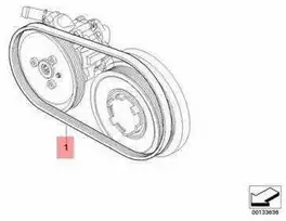 Originalus BMW E87 E90 E91 5 durų sedanas V juostinis diržas 4PK X 810 OEM 11287791786