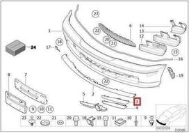 Originalus OEM BMW E46 Cabrio Priekinis Bamperis Viršutinė Dalies Grotelės Kairė 51118233341