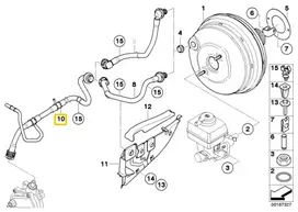 Originalus BMW E71 SAC galios stabdžių įrenginio vakuuminis vamzdis OEM 11667560243