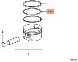 AUTENTIŠKAS OEM BMW E34 E36 E38 E39 M41 M51 Remonto rinkinys 1x stūmoklio žiedai 11252243860