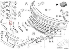Originalus BMW E46 priekinis bamperis dalinai atidarytas groteles dešinėje OEM 51118229802