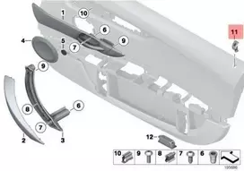 OEM BMW E89 ROADSTER DURŲ UŽRAKTAS MYGTUKO DANGTELIS 51417209516 ORIGINALUS NAUJAS 09-15