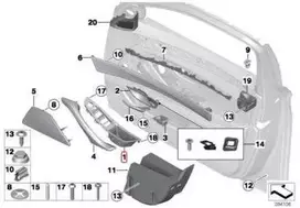 Naujas originalus BMW 5 serijos F10 F11 vidaus durų rankena dešinė Ventobeige 7225868