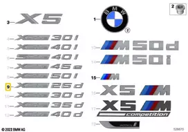 Bmw X5 G05 Žymėti Originalus 51147436021