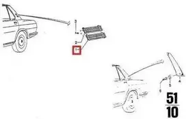 Originalus OEM BMW E3 Sedano Galinis Sparnas Oro Išleidimo Grotelės Kairė 51131805579