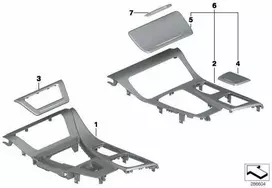 Originalus BMW hibridas F10 F11 518d apdailos peleninė aliuminio smulkiai malta 51169238092