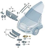 VAG ORIGINALUS VW Tiguan 2012-2016 Priekinis Dešinysis Rūko Žibinto Grotelės 5N0853666E9B9
