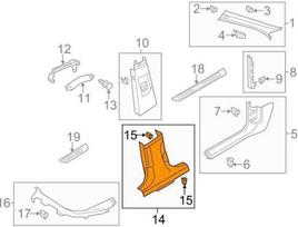 VAG OEM AUDI A6 C7 INTERJERO DEŠINIS B STULPAS APDAILA 4G0867240A4PK ORIGINALI