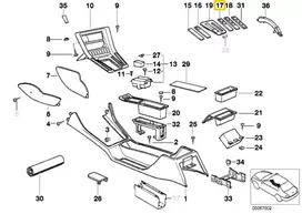 Originalus BMW E31 840Ci 840i 850Ci 850CSi kupė jungiklio dangtelis kairėje 51168124123