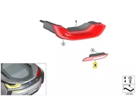 Originalus BMW I I8 I12 I15 kupė kabrioletas galinis žibintas LED buferis kairysis 63217310783