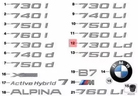 AUTENTIŠKAS OEM BMW F02 F02N Bagažinės Dangčio 730LD Emblema Ženklelis Logotipas 51147187132 Naujas