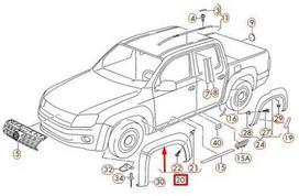 VAG Naujas originalus VW AMAROK (13-17) priekinis dešinysis ratlankio dangtelio apdailos elementas 2HH854732GRU