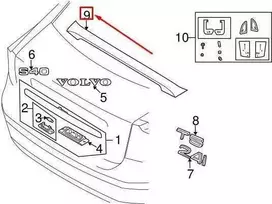 VOLVO V50 Galinis dangtis spoileris 39852690 NAUJAS ORIGINALUS