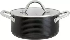 Aliuminio puodas su dangčiu Ribs 20 cm 2,7 l AMBITION
