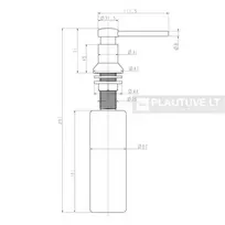 Compotexa Skysto muilo dozatorius plautuvei HELIKA DH-002, plieno spalvos