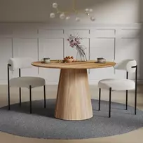 Novanook Valgomojo stalas, MARIEL, 120x120x76 cm, natūrali mediena