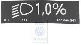 Vag Originalus Naujas Vabalas 1999 2005 Range Adjustment Information Sticker Originalus 1C0000547