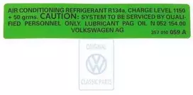 Vag Oro Šaldytuvo Informacijos Lipdukas Passat B3 B4 1992 1997 Originalus 357010059A