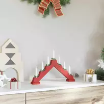 Kalėdų žvakių tiltas su 7 LED Raudona 39.5 x 5 x 29 cm
