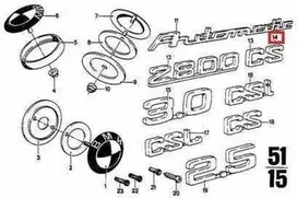 Bmw Emblem 2 5 Cs 3 0 Csl 1968 1975 Originalus 51141810790