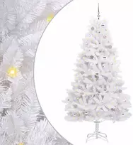 Dirbtinė Sulankstoma Kalėdų Eglutė Balta 210 cm PVC ir Plienas