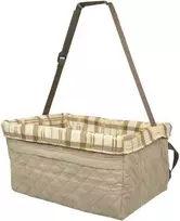 PetSafe Happy Ride Booster Seat Tan – Vidutinio dydžio, saugi paaukštinta automobilinė kėdutė smėlio spalvos