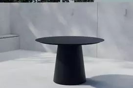 Venture Design Valgomojo stalas Lanzo 120 cm juodas, aliuminis