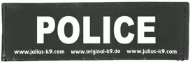 Julius K9 Policijos pleistrų rinkinys – didelis Velcro tvirtinimas, 2 vnt., pritaikytas pavadėliams