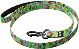 Julius-K9 MoreColor Daycare pavadėlis 120cm – Neopreno rankena, spalvotas miesto raštas, tvirta juosta