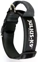 Julius K9 Color&Gray Diržas su rankena – 40mm pločio, saugos užraktas, juodas, patvarus dizainas