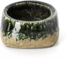 Bazaar Dubens formos vazonas 16.5x16.5x8 cm žalias akmens keramika