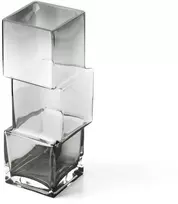 Bazaar Vaza 11x11x30 cm Tamsiai pilka Perdirbtas stiklas