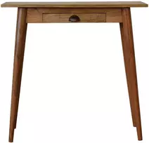 Artisan Furniture Kompaktiškas skandinaviško stiliaus mango medienos rašomasis stalas su stalčiumi
