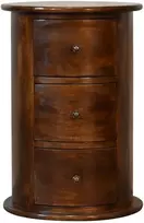 Artisan Furniture Apvali mango medienos komoda su 3 stalčiais, kaštono atspalvio