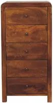 Artisan Furniture Aspen aukšta mango medienos komoda, kaštono atspalvio