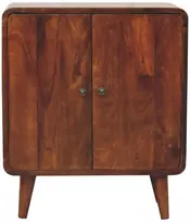 Artisan Furniture Kompaktiška klasikinė mango medienos spintelė, kaštono atspalvio
