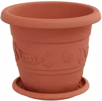 Augalų vazonai 6 vnt. Raudona plyta Ø 22 x 18 cm Plastmasė