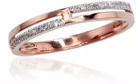 Auksinis žiedas su brangakmeniais. Metalas: Raudonas Auksas. Praba: 585°. Akmuo: Briliantai - 17 - 1.46 g. - Briliantai (0,068Ct)