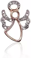Auksinis pakabukas su brangakmeniais. Metalas: Raudonas Auksas. Praba: 585°. Akmuo: Briliantai - 0.78 g. - 14 mm. - Briliantai (0,062Ct)