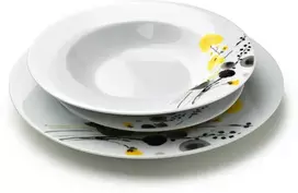 Affek Design LEA Geltonas Pietų rinkinys 18 dalių 21,8 cm/19,2/27 cm sriubos lėkštė 220 ml