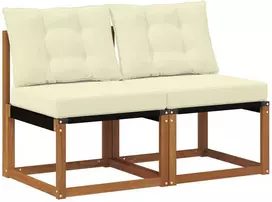 2 vnt. Lauko vidurinė sofa Kietas akacijos medis ir tekstilenas