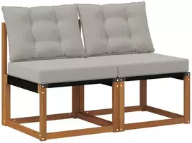 2 vnt. Lauko vidurinė sofa Kietas akacijos medis ir tekstilenas