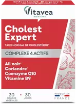 VITAVEA Cholest Expert cholesterolio kontrolei, 30 augalinės kilmės kapsulių